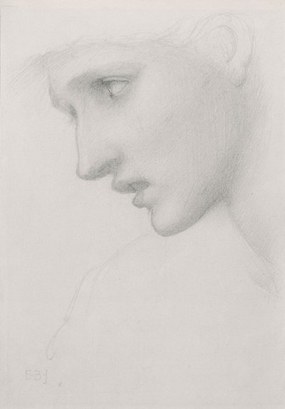 Female head in profile to the left by Edward Burne Jones